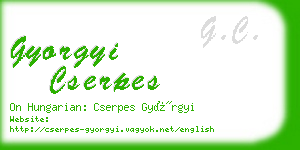 gyorgyi cserpes business card